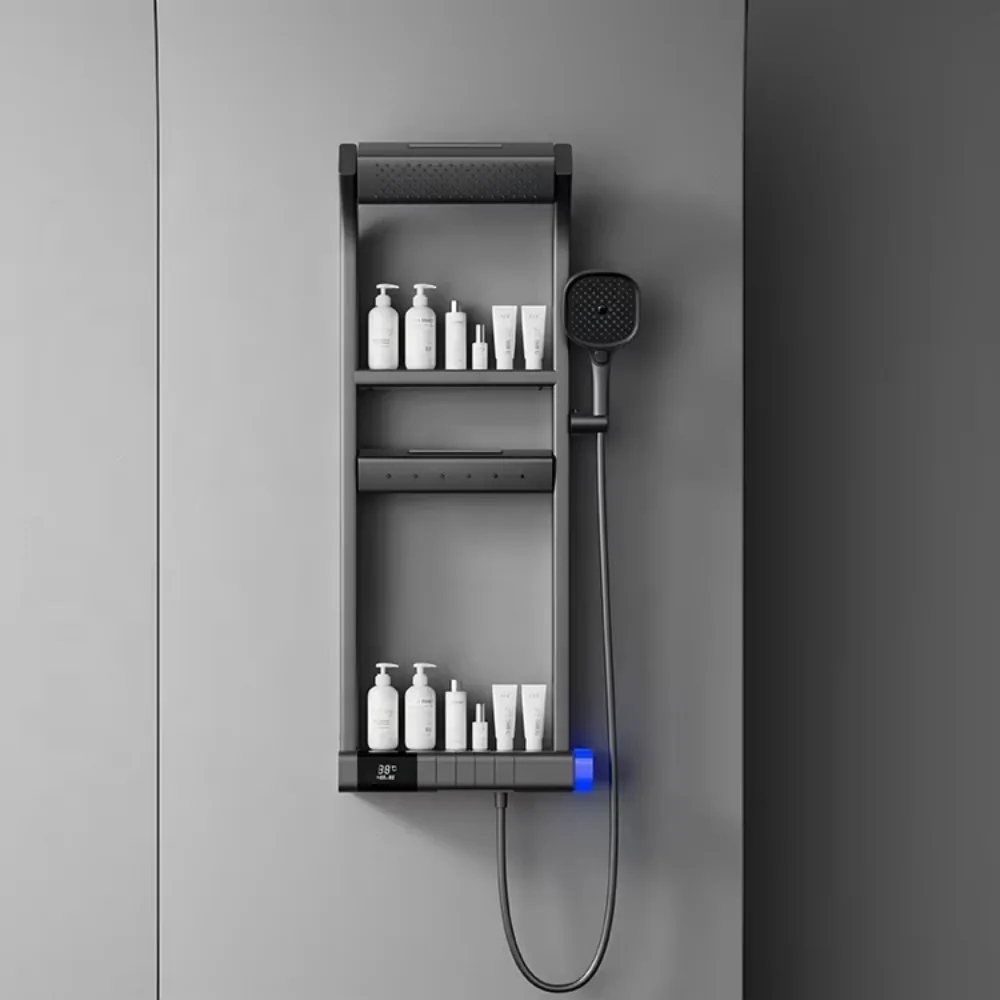 360° LED Digital Display Thermostatic Shower Panel – Piano Key Control Bathroom Set - Image 6
